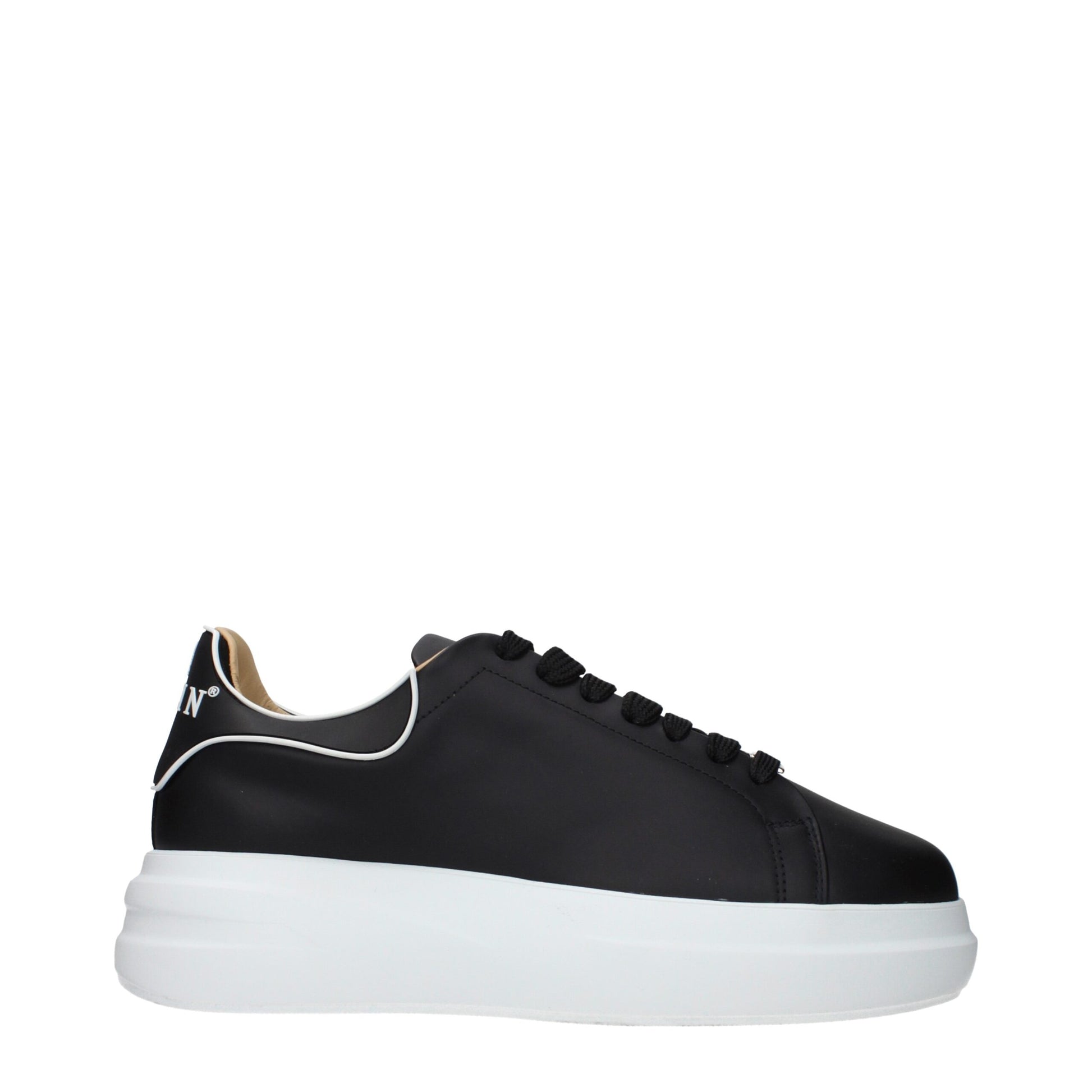 Philipp Plein Black Leather Chunky Sneakers