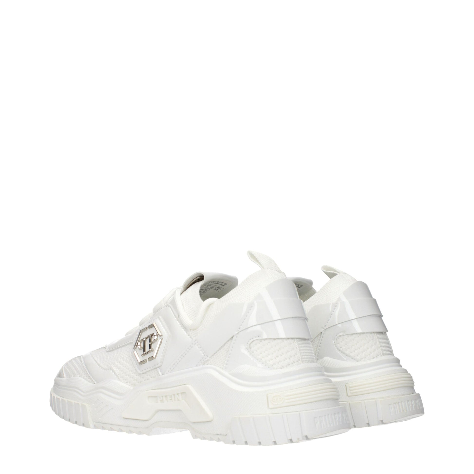 Philipp Plein White Fabric Chunky Sneakers