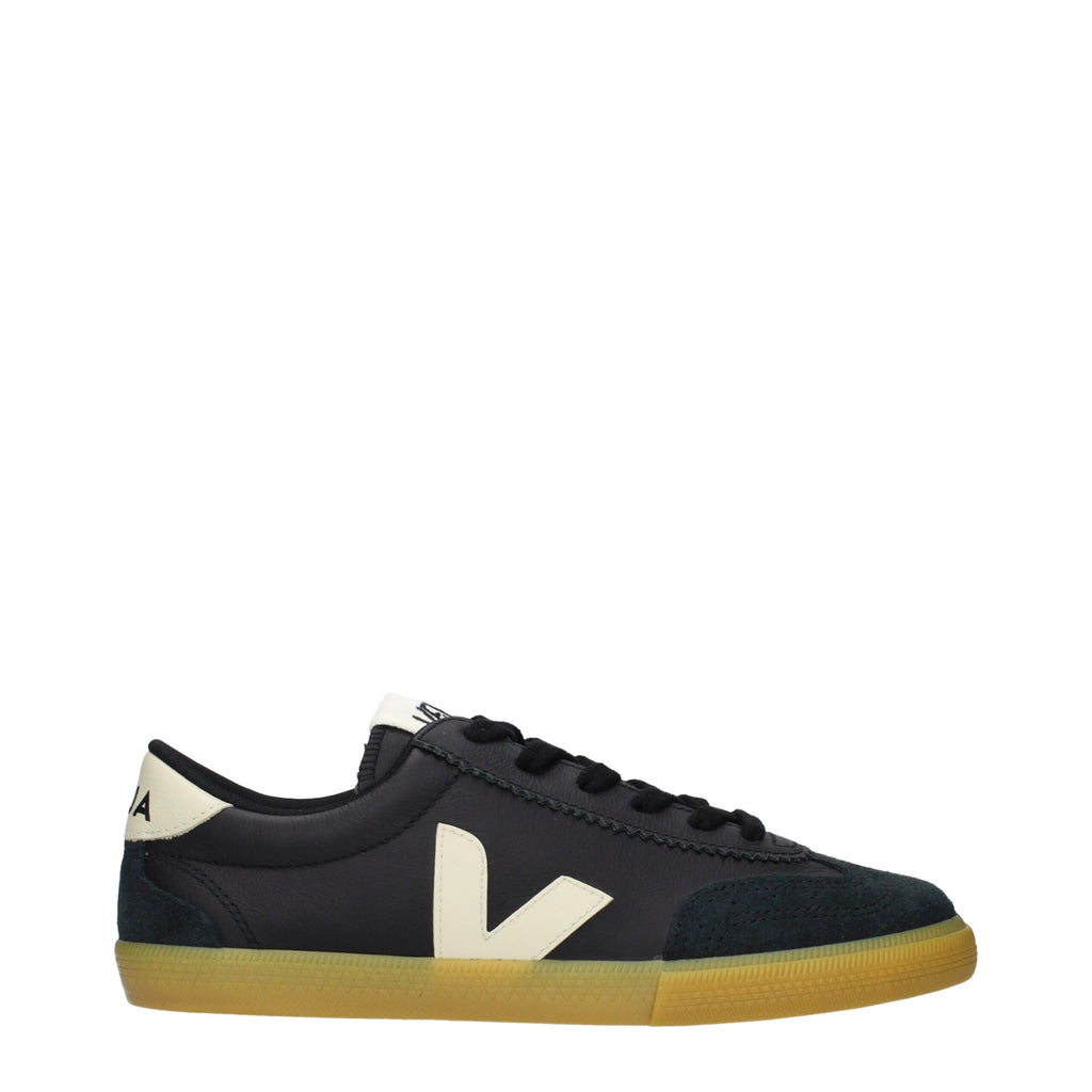 Veja Black Leather Low Top Sneakers