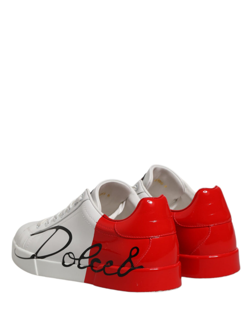 Dolce & Gabbana White Red Portofino Low Top Men Sneakers Shoes
