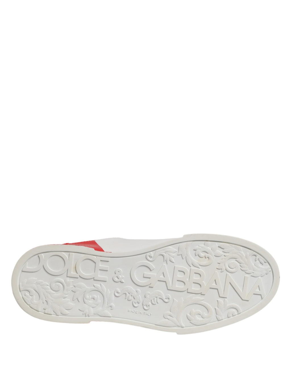 Dolce & Gabbana White Red Portofino Low Top Men Sneakers Shoes