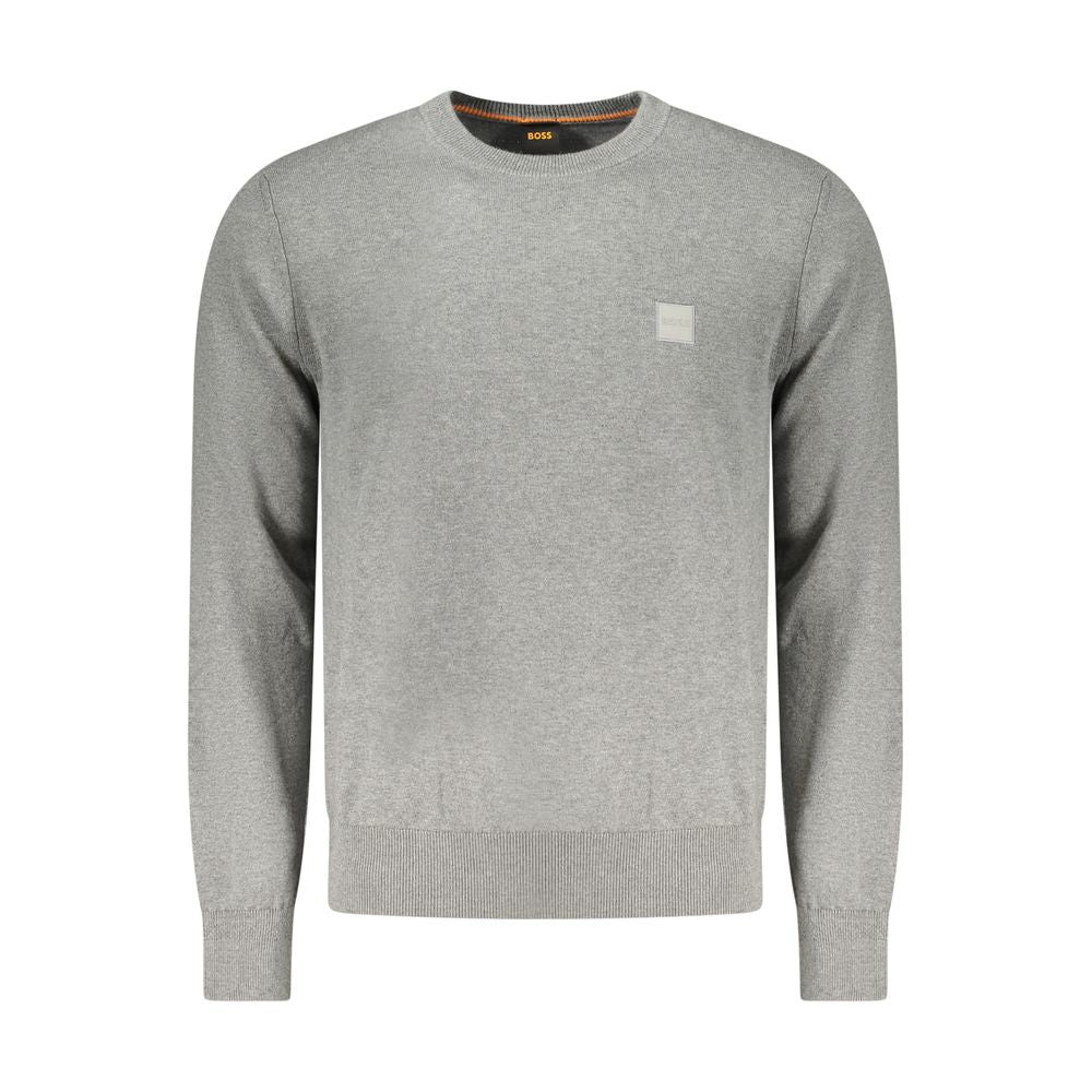 Hugo Boss Gray Cotton Men Sweater