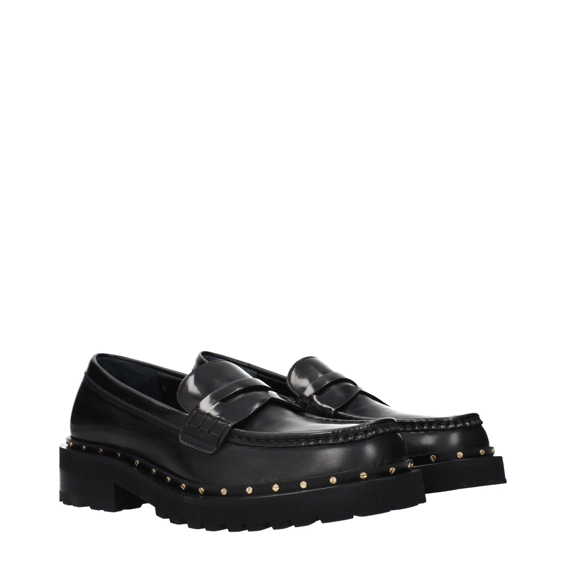 Golden Goose Black Leather Slip-On Loafers