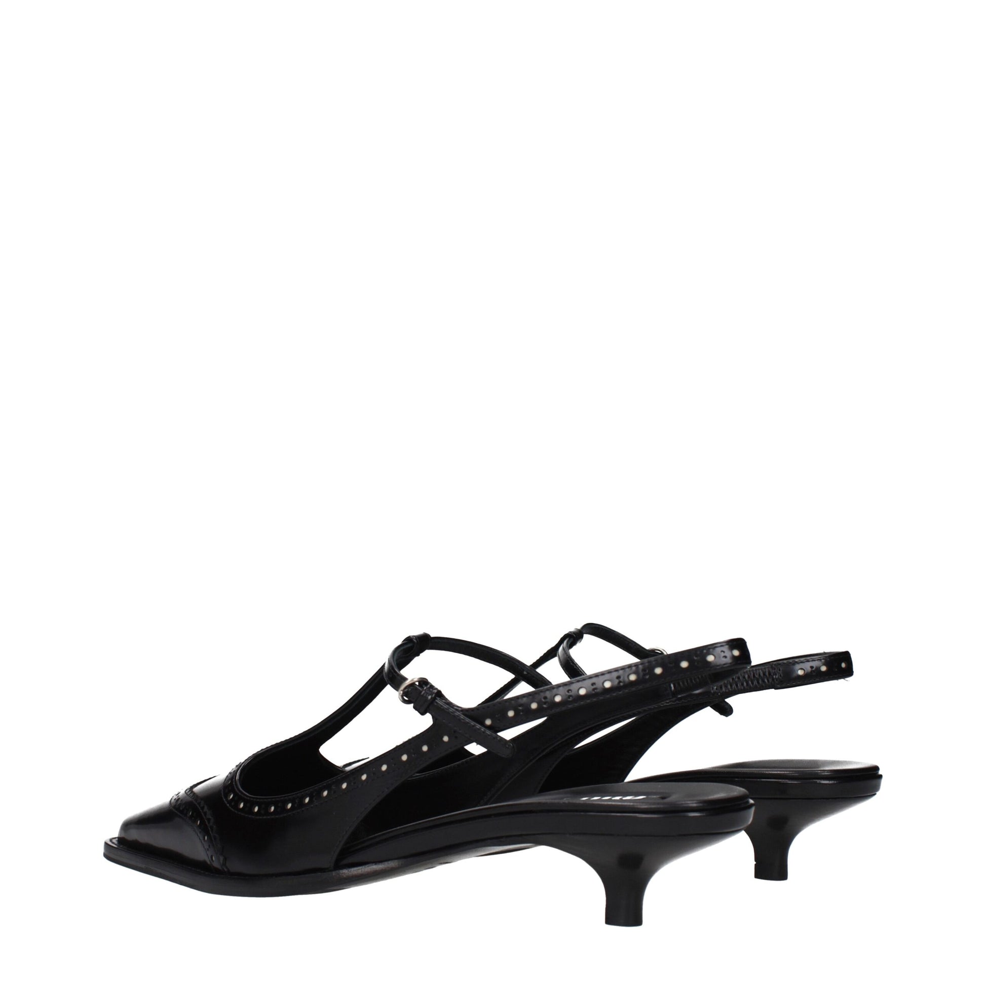 Miu Miu Black Leather Mid Heel Pumps