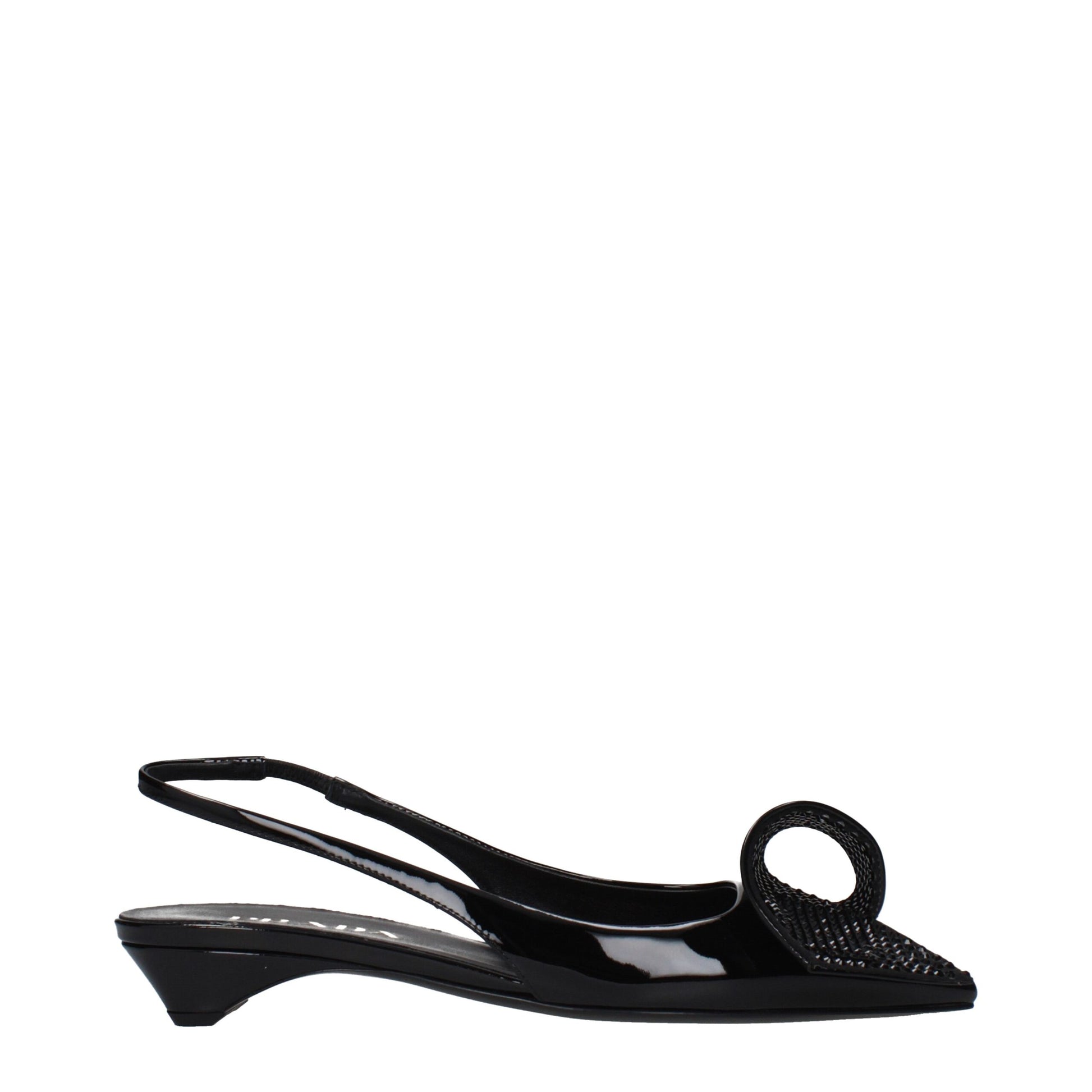 Prada Black Leather Flat Sandals