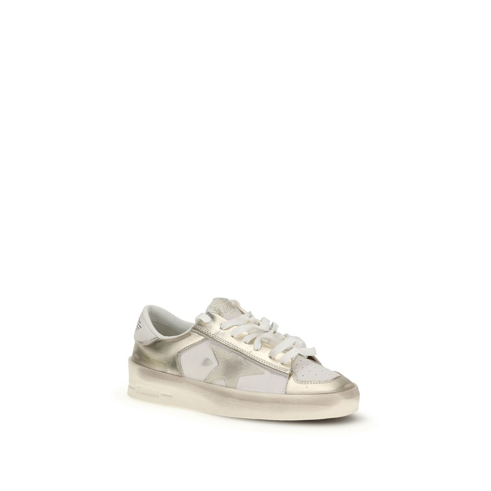 Golden Goose Gold Calf Leather Bos Taurus Low Top Sneakers