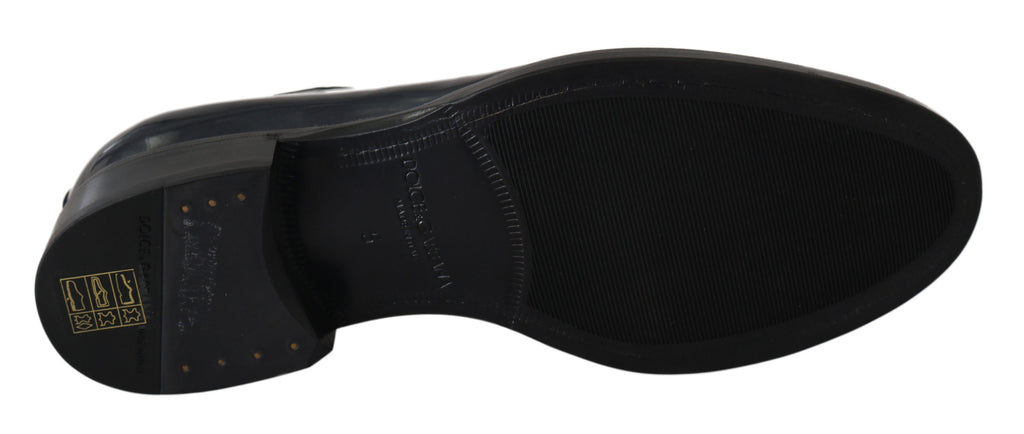 Blaue Derby-Schuhe aus Leder für formelle Anlässe