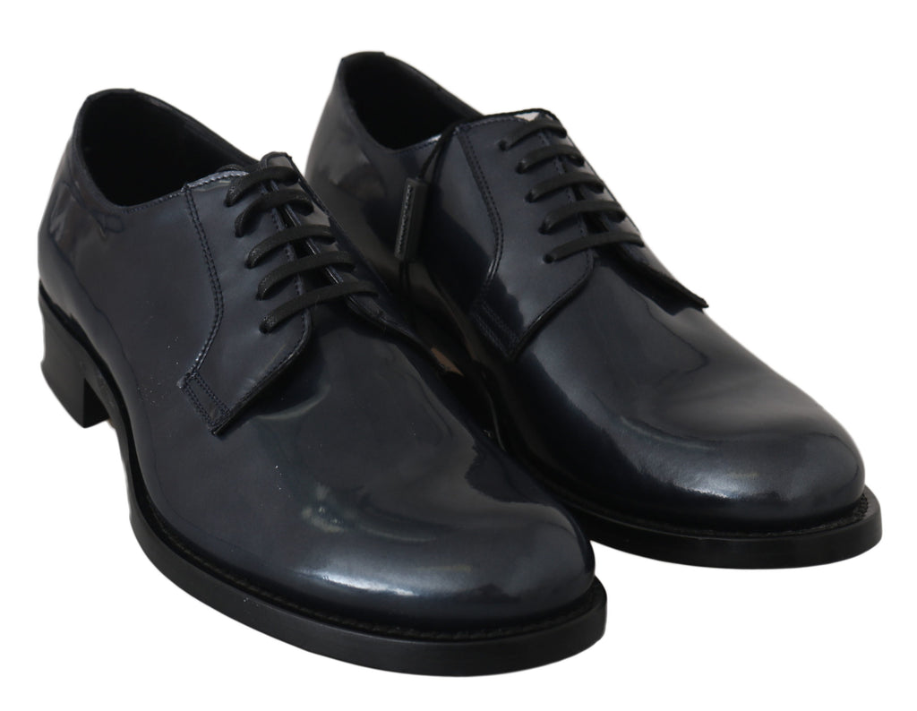 Blaue Derby-Schuhe aus Leder für formelle Anlässe